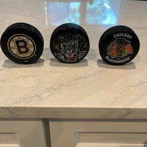 Hockey Pucks with Team Logos